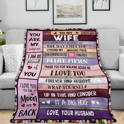 Soulmate Blanket – Romantic Love Letter Throw Blanket from Husband