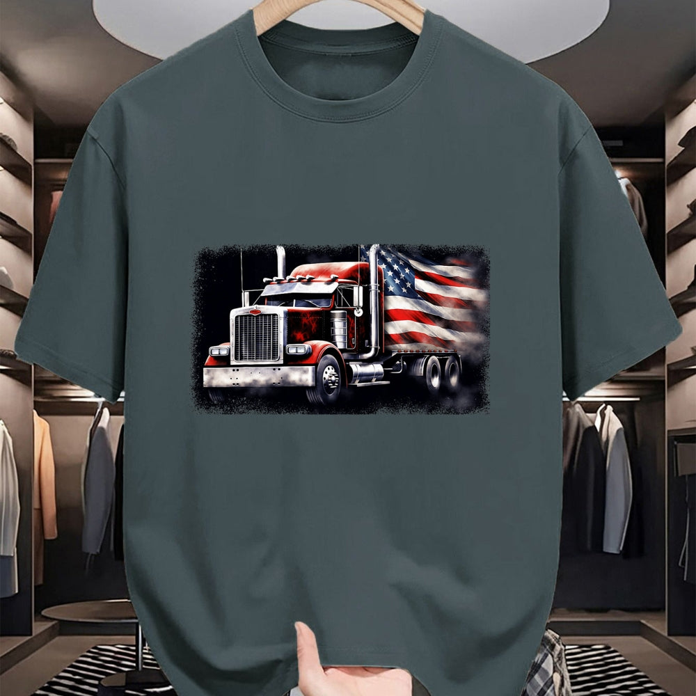 Best Truck Driver Life Shirt, Funny Trucker UnisexT-Shirt/Hoodie/Sweatshirt HLT00 - US American Flag Semi Truck Driver Trucker T-Shirt
