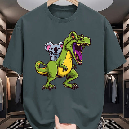 Best Dinosaur Lover Shirt, Funny Dinosaur UnisexT-Shirt/Hoodie/Sweatshirt HLT00 - Kawaii Koala Bear Riding T-Rex - Cute & Funny Trex Dinosaur T-Shirt