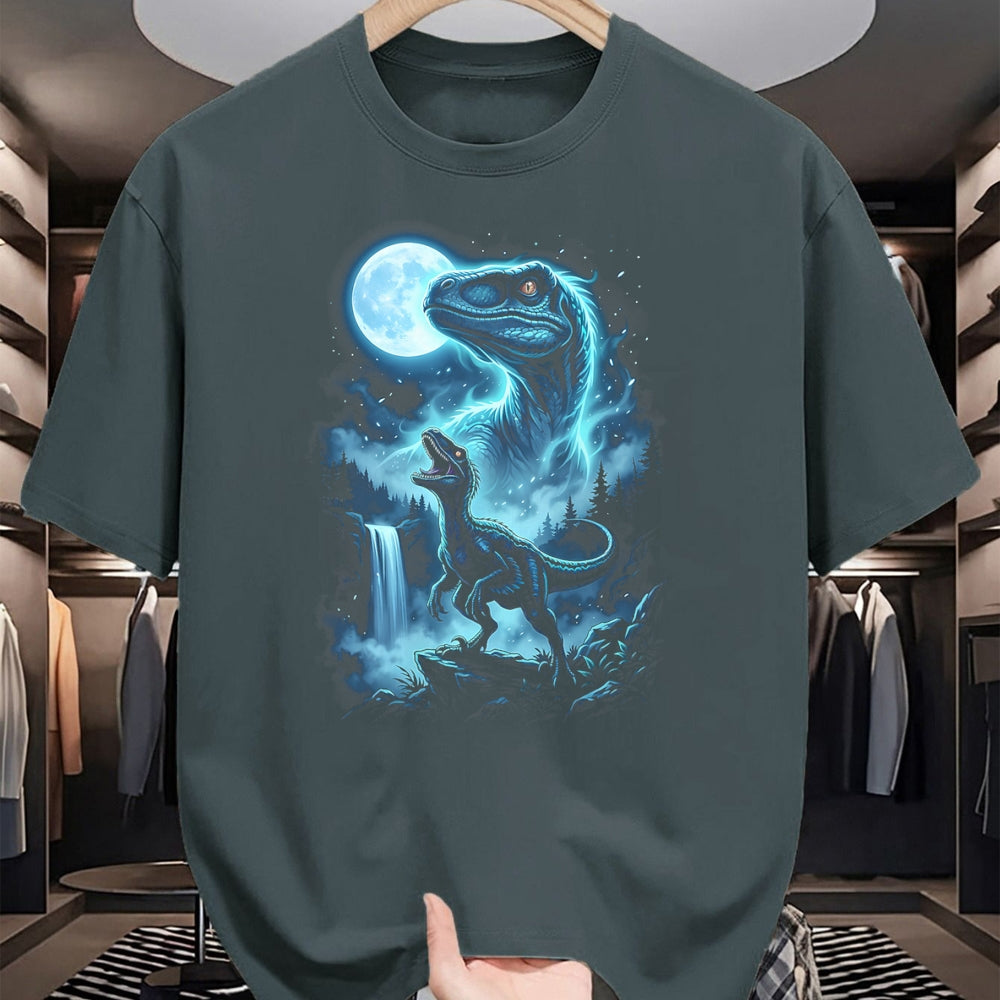 Best Dinosaur Lover Shirt, Funny Dinosaur UnisexT-Shirt/Hoodie/Sweatshirt HLT00 - Velociraptor Silhouette Mystical Moon Dinosaur T-Shirt