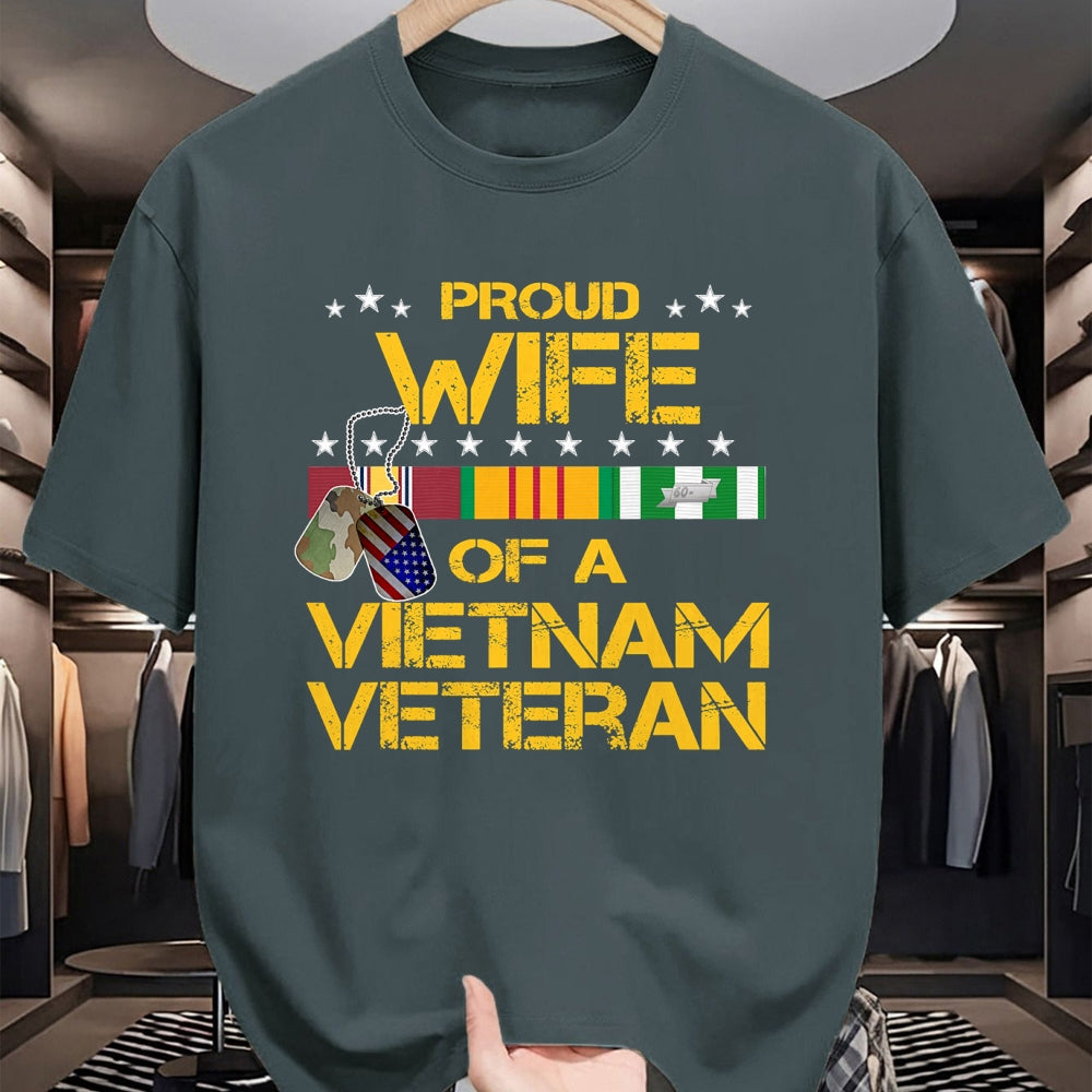 Proud Veteran Shirt, Funny Veteran UnisexT-Shirt/Hoodie/Sweatshirt HLT00 - Proud Wife of A Vietnam Veteran My Husband is A Hero T-Shirt T-Shirt
