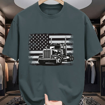 Best Truck Driver Life Shirt, Funny Trucker UnisexT-Shirt/Hoodie/Sweatshirt HLT00 - US American Flag Semi Truck Driver T-Shirt (5)
