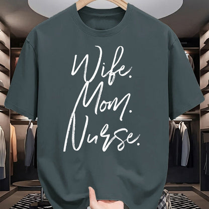 Funny Nurse Shirt, Nurse Unisex T-Shirt/Hoodie/Sweatshirt HLT00 - Nursing Appreciation Gifts Shirt WIFE MOM NURSE RN Women T-Shirt