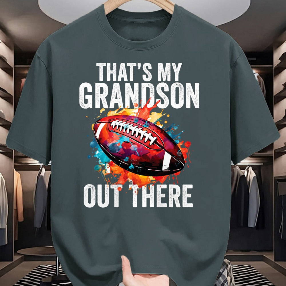 Best Grandpa Shirt, Proud Grandpa Unisex T-Shirt/Hoodie/Sweatshirt HLT00 - That's My Grandson Out There Football Grandma Grandpa T-Shirt