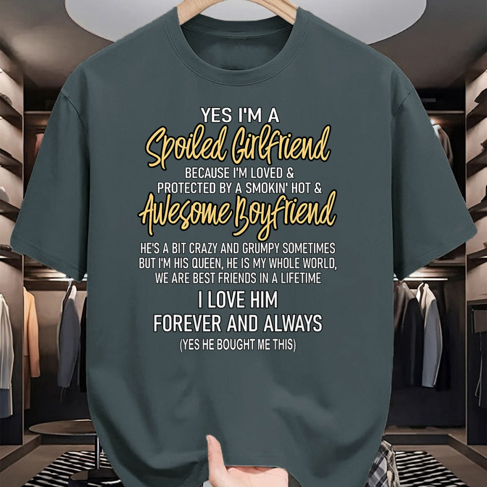 Best Wife Shirt, Wife and Husband Unisex T-Shirt/Hoodie/Sweatshirt HLT00 - Gift for wife T shirt, lucky wife   Lucky Wife Yes I'm A Spoiled Loved Protected Girlfriend T-Shirt