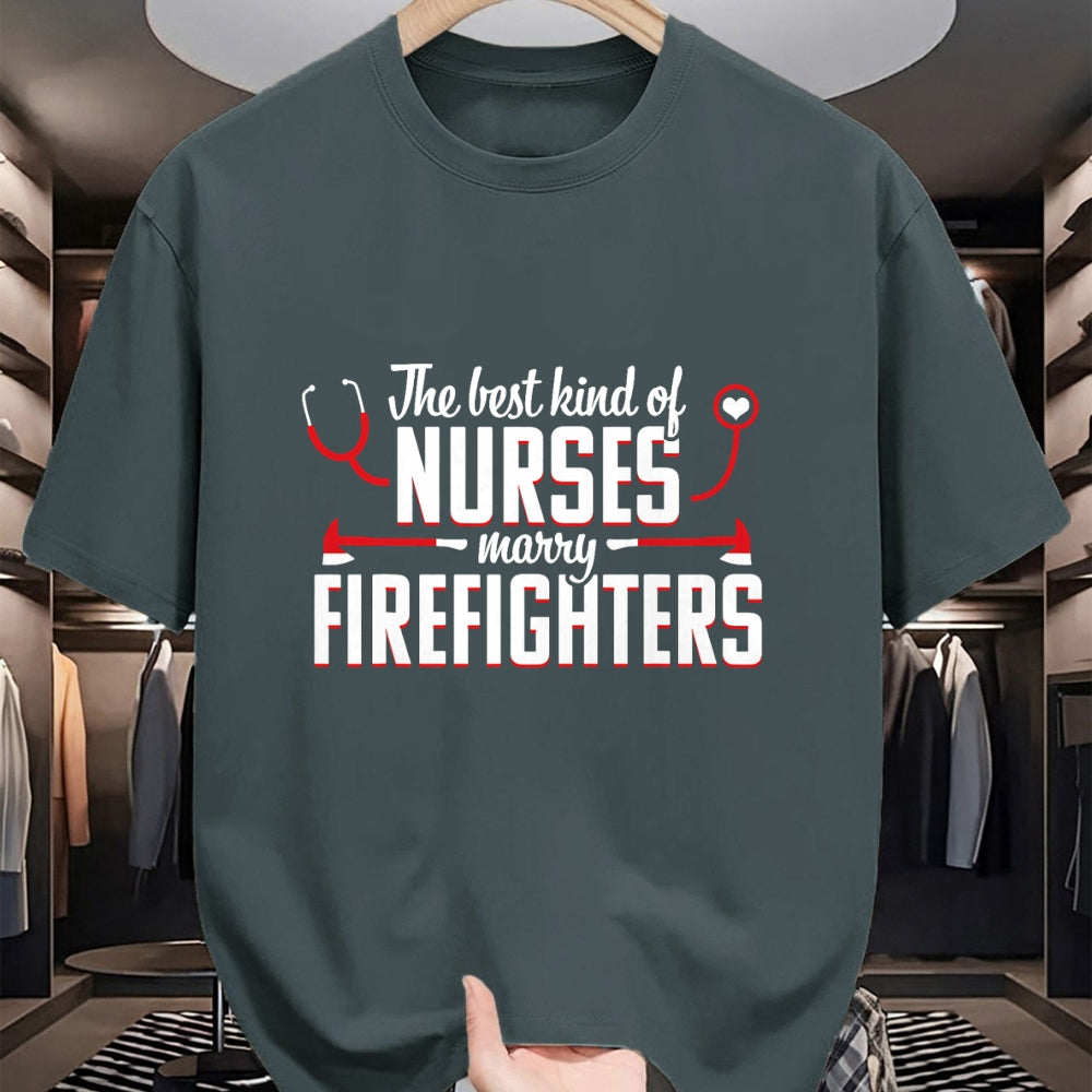 Funny Nurse Shirt, Nurse Unisex T-Shirt/Hoodie/Sweatshirt HLT00 - Nurse Life Fire Wife Funny Best Firefighter Nursing T-Shirt