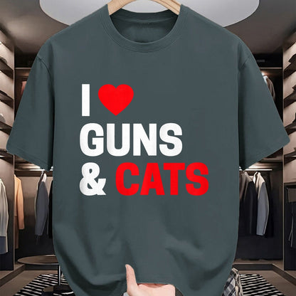 Cat Love Shirt, Funny Cat Lover Gift UnisexT-Shirt/Hoodie/Sweatshirt HLT00 - Cat Lovers Gifts for Men _ Women Funny I Love Guns _ Cats T-Shirt