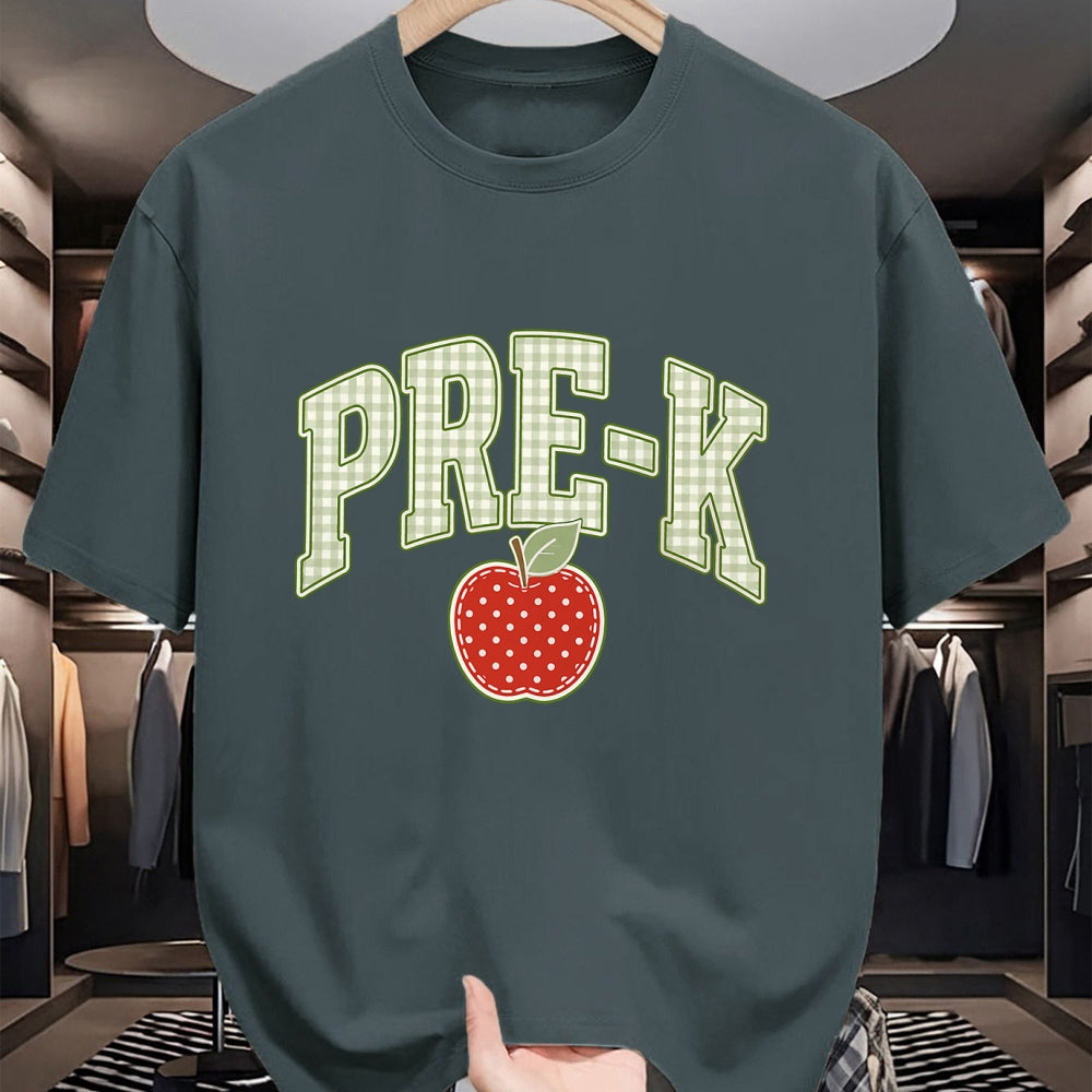 Best Teacher Shirt, Funny Teacher UnisexT-Shirt/Hoodie/Sweatshirt HLT00 - Vintage Pre-K Teacher Team Apple Gingham First Day of School T-Shirt
