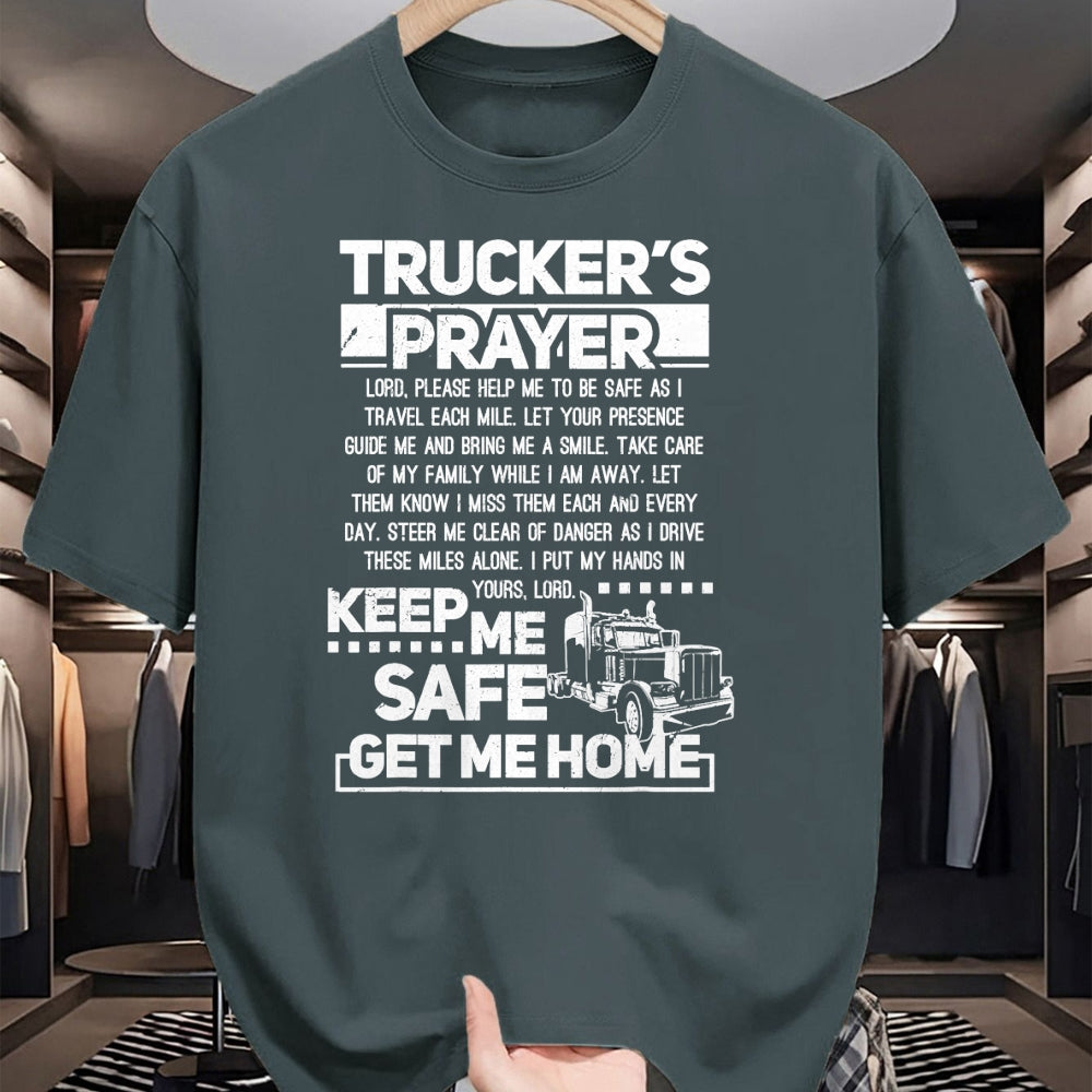 Best Truck Driver Life Shirt, Funny Trucker UnisexT-Shirt/Hoodie/Sweatshirt HLT00 - Truckers Prayer Keep Me Safe Get Me Home Trucker T-Shirt (1)