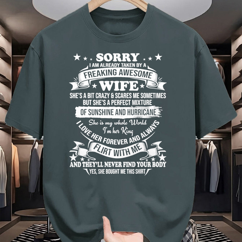 Best Husband Shirt, Wife and Husband Unisex T-Shirt/Hoodie/Sweatshirt HLT00 - Sorry I am already taken by awesome Wife Valentine Day T-Shirt