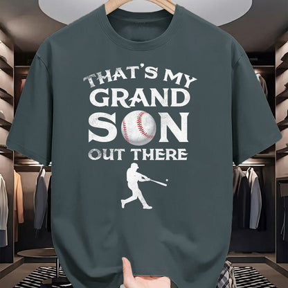 Best Grandpa Shirt, Proud Grandpa Unisex T-Shirt/Hoodie/Sweatshirt HLT00 - That's My Grandson Out There Baseball T-shirt Papa Tee Mimi T-Shirt