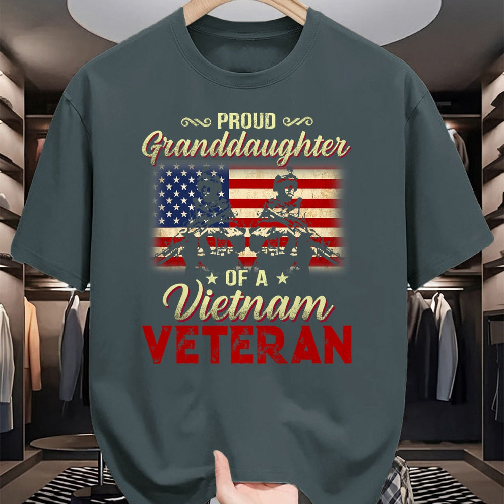Best Grandpa Shirt, Proud Grandpa Unisex T-Shirt/Hoodie/Sweatshirt HLT00 - Proud Granddaughter Of A Vietnam Veteran Grandpa T-Shirt