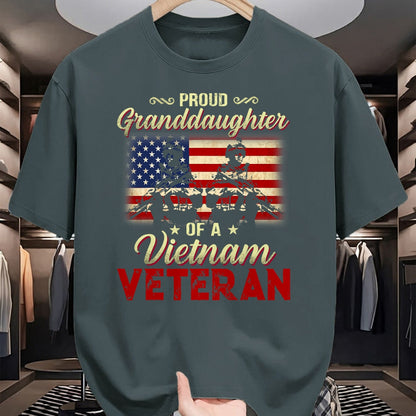 Best Grandpa Shirt, Proud Grandpa Unisex T-Shirt/Hoodie/Sweatshirt HLT00 - Proud Granddaughter Of A Vietnam Veteran Grandpa T-Shirt