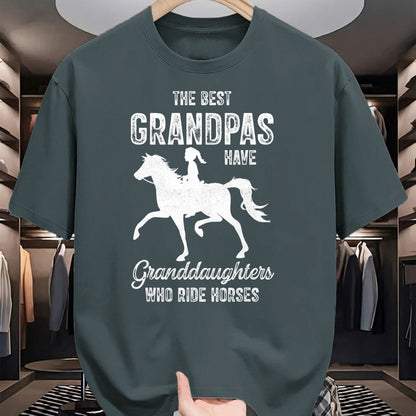 Best Grandpa Shirt, Proud Grandpa Unisex T-Shirt/Hoodie/Sweatshirt HLT00 - The Best Grandpas Have Granddaughters Who Ride Horses Lover T-Shirt