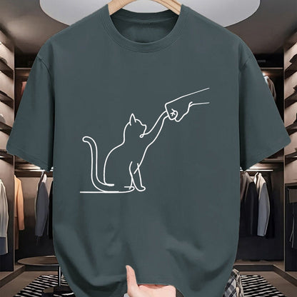 Cat Love Shirt, Funny Cat Lover Gift UnisexT-Shirt/Hoodie/Sweatshirt HLT00 - Cute Pet Tee I Love My Cat Best Friend Fist Bump Paw Cat T-Shirt, Men, Black, 3X-Large