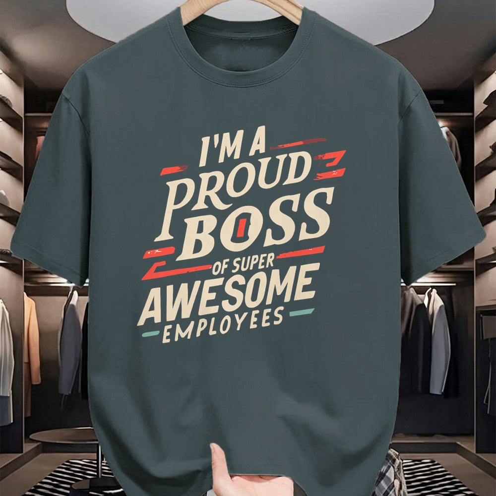 Best Wife Shirt, Wife and Husband Unisex T-Shirt/Hoodie/Sweatshirt HLT00 - I'm A Proud Boss Of Super Awesome Employees Funny Head Man T-Shirt