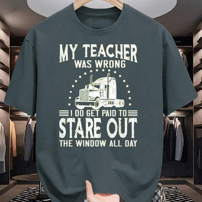 Best Truck Driver Life Shirt, Funny Trucker UnisexT-Shirt/Hoodie/Sweatshirt HLT00 - My Teacher was Wrong Trucker T-Shirt, Men, Black, 3X-Large