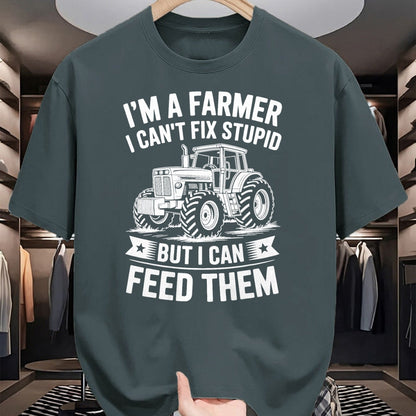 Best Farmer Life Shirt, Funny Farmer UnisexT-Shirt/Hoodie/Sweatshirt HLT00 - I'm a Farmer I Can't Fix Stupid but I Can Feed Them Farming T-Shirt