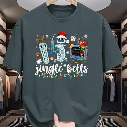 Funny Nurse Shirt, Nurse Unisex T-Shirt/Hoodie/Sweatshirt HLT00 - Funny Jingle Bells Telemetry Nurse Christmas Tech Nursing T-Shirt