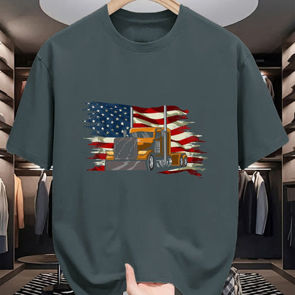 Best Truck Driver Life Shirt, Funny Trucker UnisexT-Shirt/Hoodie/Sweatshirt HLT00 - Semi-Trailer Truck Driver Big Rig Trucker American Flag T-Shirt