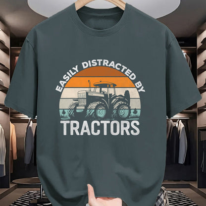 Best Farmer Life Shirt, Funny Farmer UnisexT-Shirt/Hoodie/Sweatshirt HLT00 - Farming Humor Easily Distracted By Tractor Farmer Mens T-Shirt
