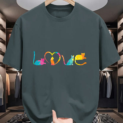 Cat Love Shirt, Funny Cat Lover Gift UnisexT-Shirt/Hoodie/Sweatshirt HLT00 - Love Cats Colorful Watercolor Decoration Cute Cat Toy T-Shirt (1)