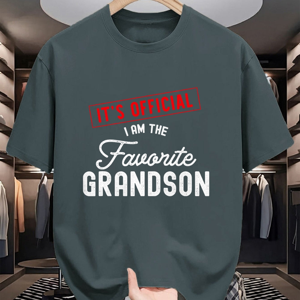 Best Grandpa Shirt, Proud Grandpa Unisex T-Shirt/Hoodie/Sweatshirt HLT00 - It's Official I'm The Favorite Grandson Vintage T-Shirt