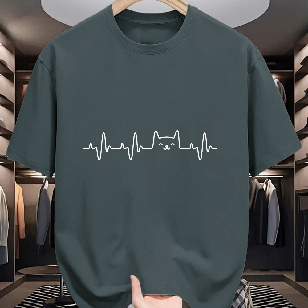 Cat Love Shirt, Funny Cat Lover Gift UnisexT-Shirt/Hoodie/Sweatshirt HLT00 - Cat Heartbeat Love Cats Women_s Girls Cat Lover T-Shirt (1)