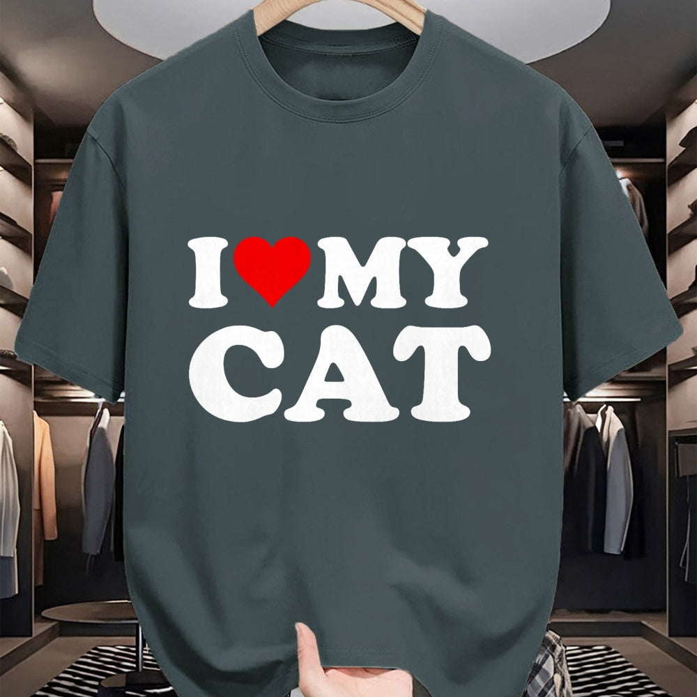 Cat Love Shirt, Funny Cat Lover Gift UnisexT-Shirt/Hoodie/Sweatshirt HLT00 - Red Heart I Love My Cat T-Shirt (1)
