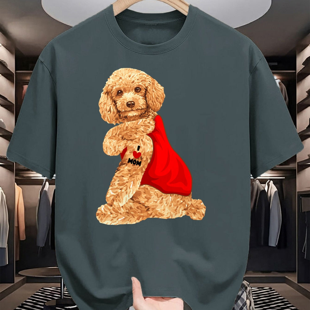Dog Love Shirt, Dog Lover Gift T-Shirt/Hoodie/Sweatshirt HLT00 - Poodle Dog I Love Mom Tattoo Lover funny Gift T-Shirt