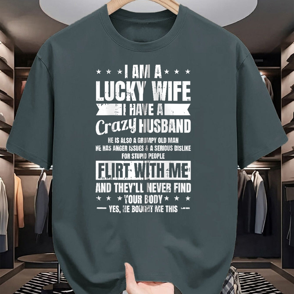 Best Wife Shirt, Wife and Husband Unisex T-Shirt/Hoodie/Sweatshirt HLT00 - Gift for wife T shirt, lucky wife   I Am A Lucky Wife Fathers Day Funny Sarcastic Women Zip Hoodie (1)