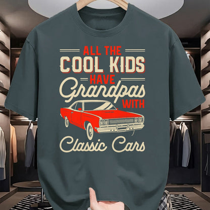 Best Grandpa Shirt, Proud Grandpa Unisex T-Shirt/Hoodie/Sweatshirt HLT00 - Grandpas with Classic Cars Funny Old Car Enthusiast Car Guy T-Shirt