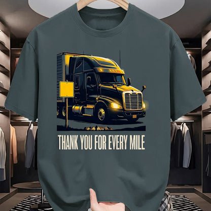 Best Truck Driver Life Shirt, Funny Trucker UnisexT-Shirt/Hoodie/Sweatshirt HLT00 - Thank You For Every Mile Truck Driver Appreciation Week Gift T-Shirt, Men, Pink, XX-Large