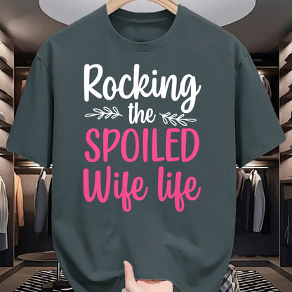 Best Wife Shirt, Wife and Husband Unisex T-Shirt/Hoodie/Sweatshirt HLT00 - Funny Spoiled Wife Art For Women Girls Husband Spoiled Wife T-Shirt (2)