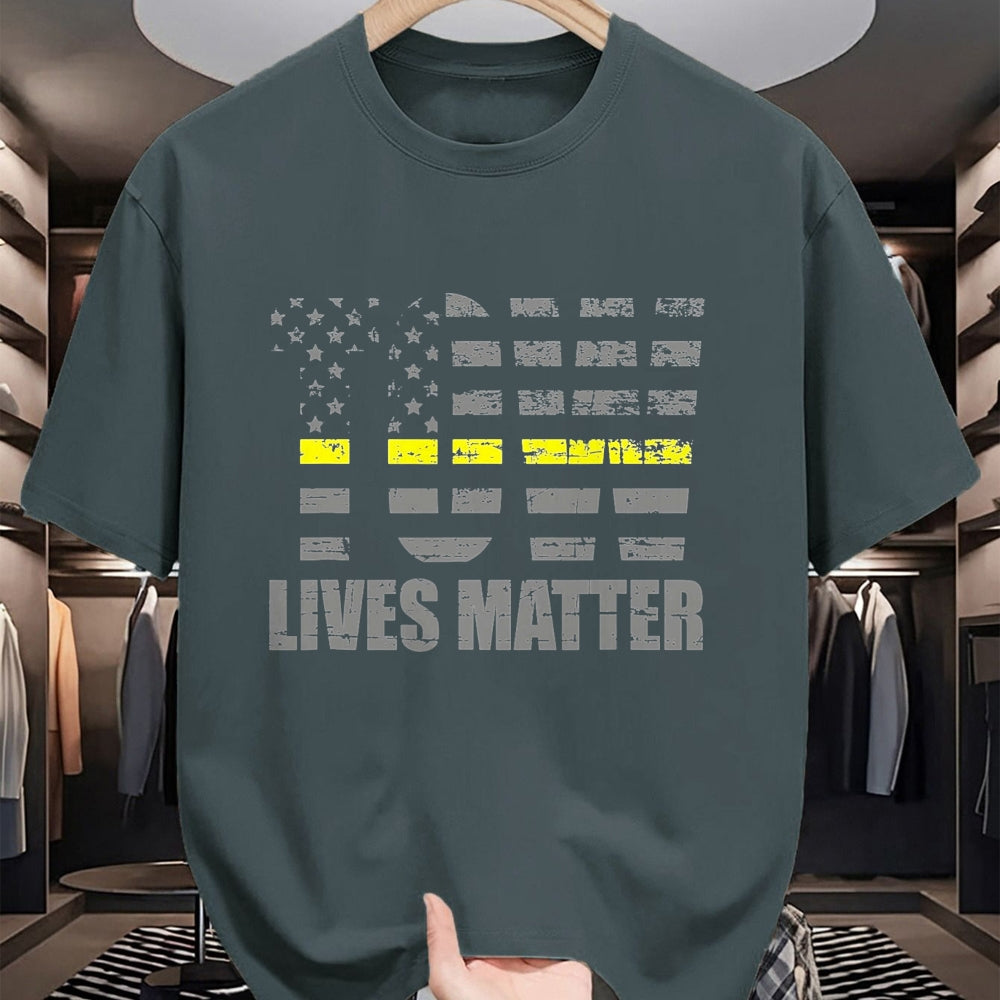 Best Truck Driver Life Shirt, Funny Trucker UnisexT-Shirt/Hoodie/Sweatshirt HLT00 - Tow Lives Matter Thin Yellow Line Tow Truck Driver Shirt T-Shirt, Men, Black, X-Large