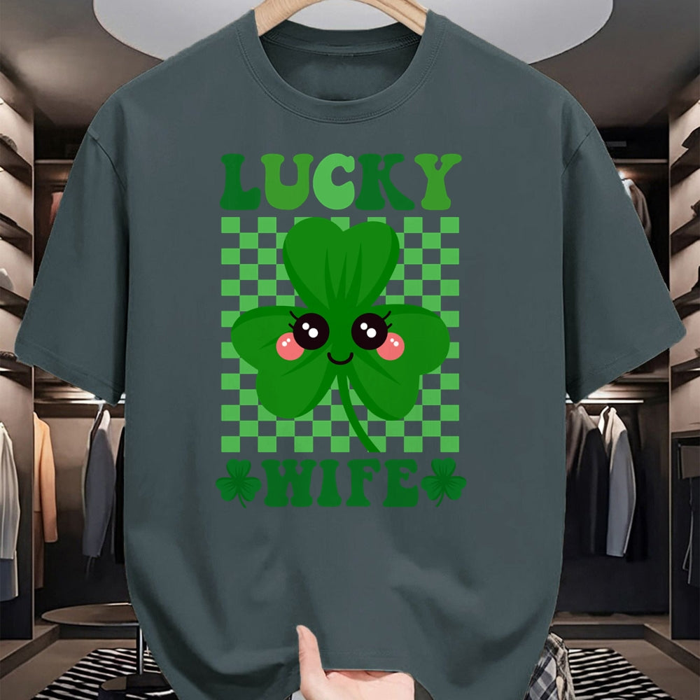 Best Wife Shirt, Wife and Husband Unisex T-Shirt/Hoodie/Sweatshirt HLT00 - Gift for wife T shirt, lucky wife   Lucky Wife Rainbow St Patricks Day Lucky Wife Long Sleeve T-Shir (2)