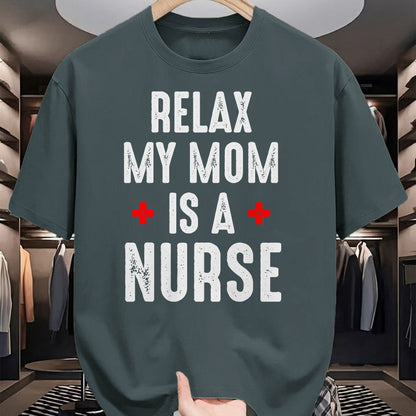 Funny Nurse Shirt, Nurse Unisex T-Shirt/Hoodie/Sweatshirt HLT00 - Vintage Relax My Mom is a Nurse T-Shirt