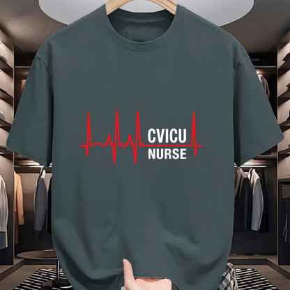 Funny Nurse Shirt, Nurse Unisex T-Shirt/Hoodie/Sweatshirt HLT00 - CVICU Nurse Cardiovascular ICU Nurse Heartbeat T-Shirt