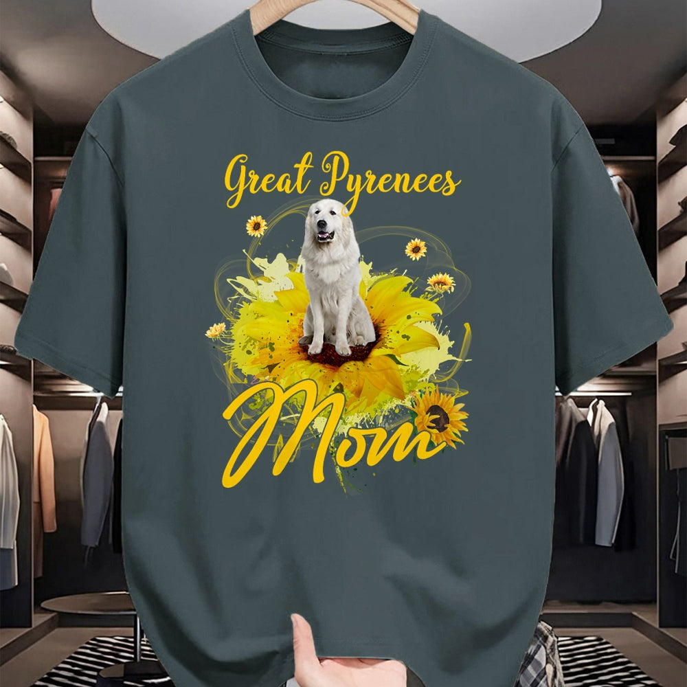 Dog Love Shirt, Dog Lover Gift T-Shirt/Hoodie/Sweatshirt HLT00 - Sunflower Great Pyrenees Mom Dog Lover Mother_s T-Shirt