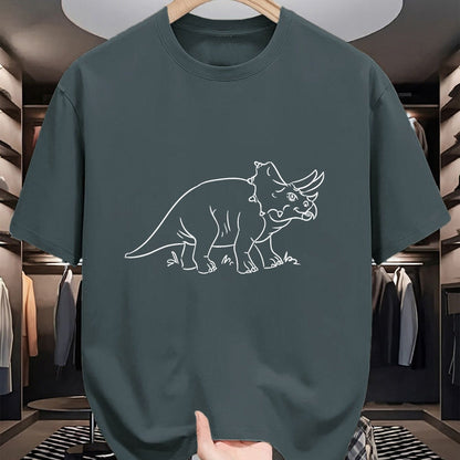 Best Dinosaur Lover Shirt, Funny Dinosaur UnisexT-Shirt/Hoodie/Sweatshirt HLT00 - Line Art Dinosaur Triceratops T-Shirt