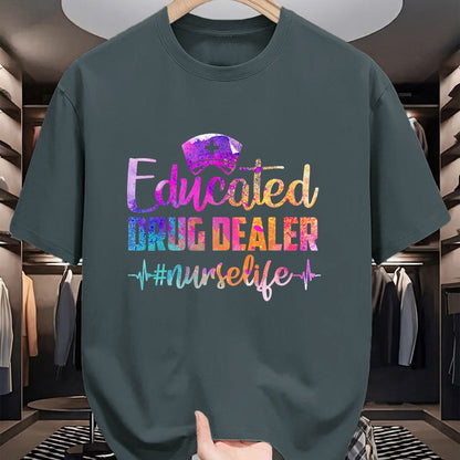 Funny Nurse Shirt, Nurse Unisex T-Shirt/Hoodie/Sweatshirt HLT00 - Educated Drug Dealer Nurse Life Funny Nurse Heart Beat T-Shirt
