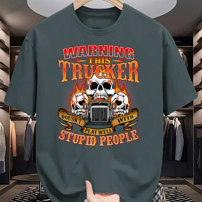 Best Truck Driver Life Shirt, Funny Trucker UnisexT-Shirt/Hoodie/Sweatshirt HLT00 - This Trucker Doesn't Play Well - Semi Truck Driver Trucking T-Shirt