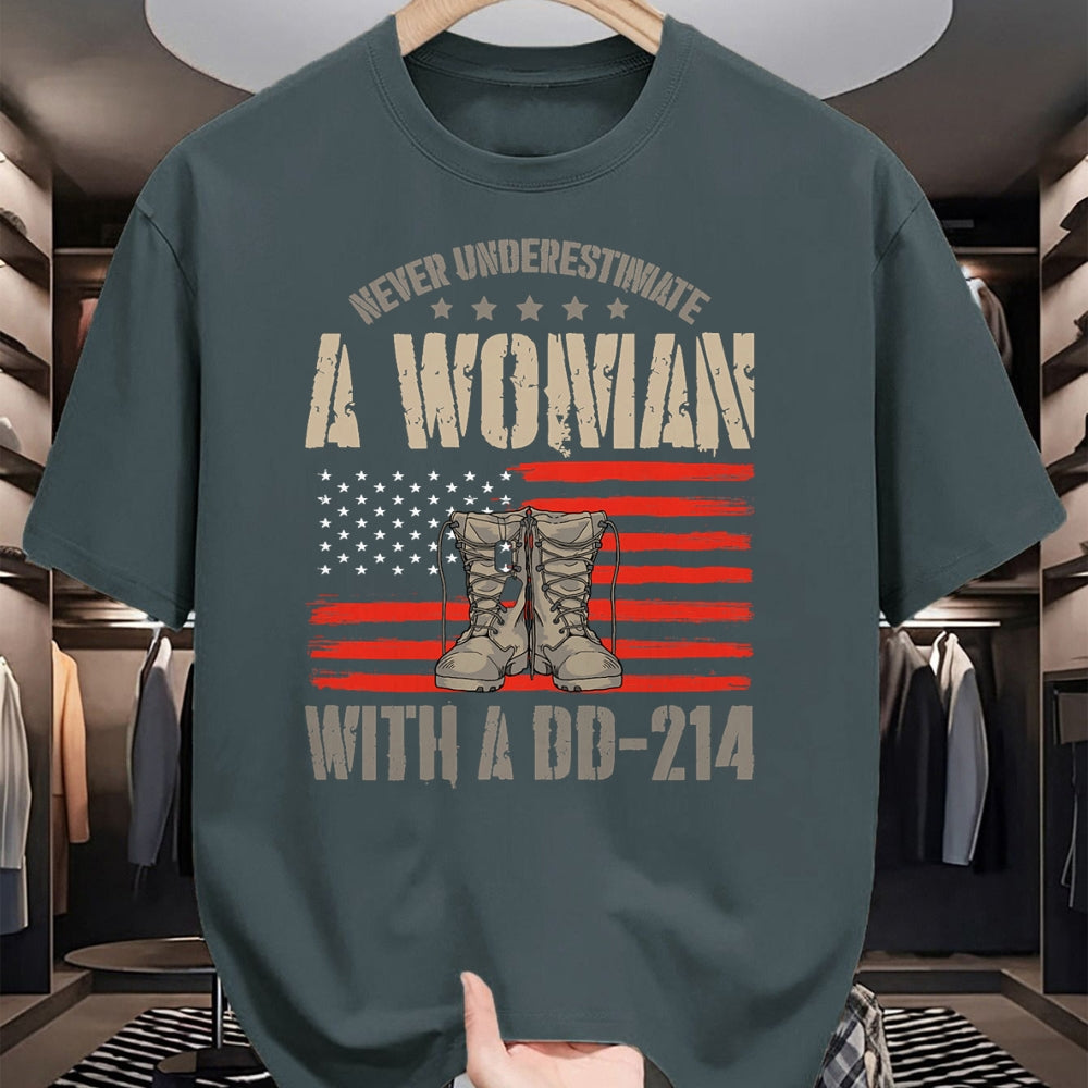Proud Veteran Shirt, Funny Veteran UnisexT-Shirt/Hoodie/Sweatshirt HLT00 - Veteran_s Day A Woman with A Dd-214 Female Veteran T-Shirt