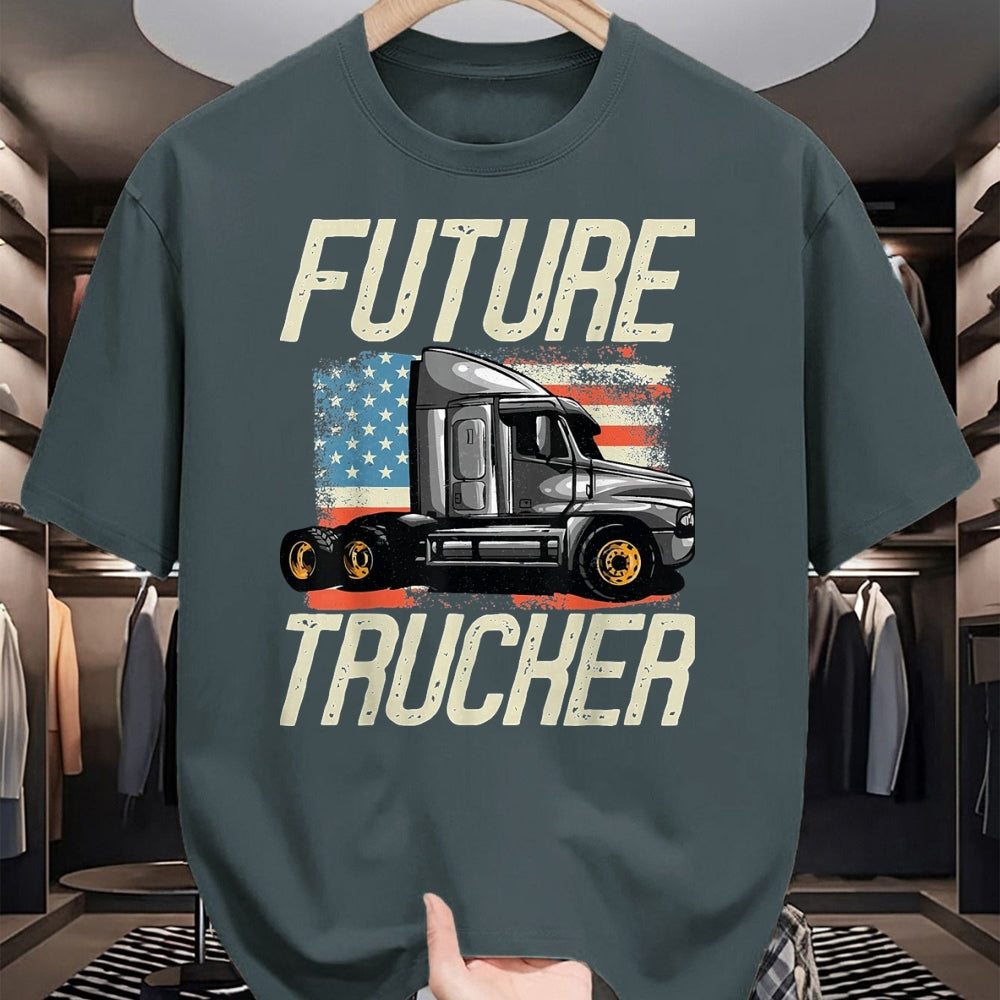 Best Truck Driver Life Shirt, Funny Trucker UnisexT-Shirt/Hoodie/Sweatshirt HLT00 - Future Trucker Truck Driver Semi Kids Son Daughter Clothing T-Shirt, Youth, Red, Small