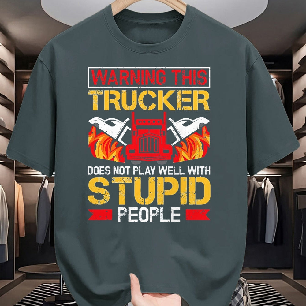 Best Truck Driver Life Shirt, Funny Trucker UnisexT-Shirt/Hoodie/Sweatshirt HLT00 - Funny Trucker Warning Semi Truck Driver Trucker T-Shirt, Men, Black, Large