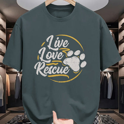 Dog Love Shirt, Dog Lover Gift T-Shirt/Hoodie/Sweatshirt HLT00 - Live Love Rescue - Dog Lover Adopt a Dog Adoption T-Shirt T-Shirt