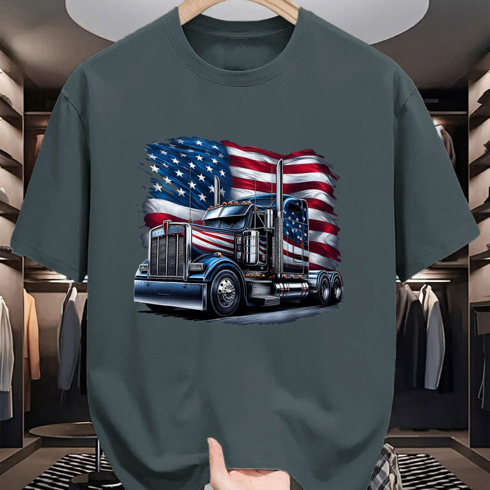 Best Truck Driver Life Shirt, Funny Trucker UnisexT-Shirt/Hoodie/Sweatshirt HLT00 - Semi Truck Driver US Trucker USA Flag Patriotic 4th of July T-Shirt