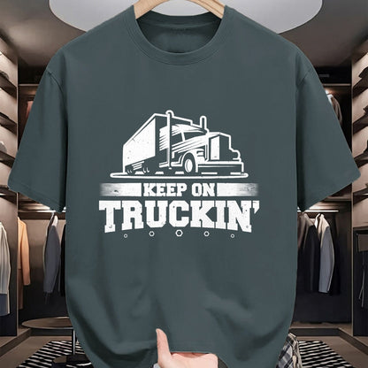 Best Truck Driver Life Shirt, Funny Trucker UnisexT-Shirt/Hoodie/Sweatshirt HLT00 - Trucker Truck Driver Keep On Truckin 18 Wheeler T-Shirt (1)