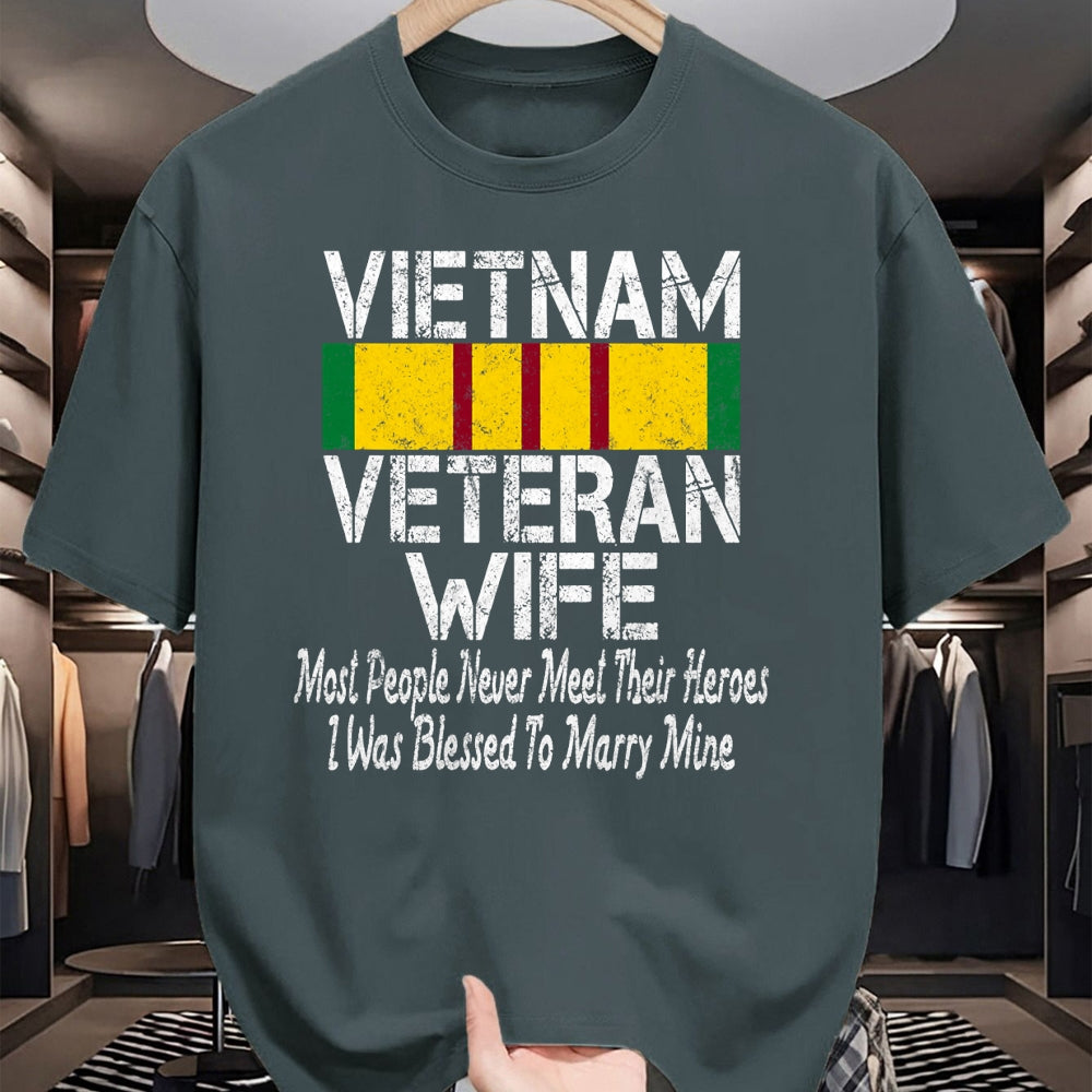 Proud Veteran Shirt, Funny Veteran UnisexT-Shirt/Hoodie/Sweatshirt HLT00 - Vietnam Veteran Wife Military Vet Spouse Retro Look T-Shirt