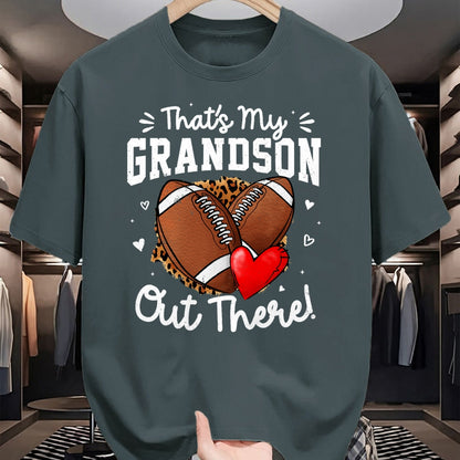 Best Grandpa Shirt, Proud Grandpa Unisex T-Shirt/Hoodie/Sweatshirt HLT00 - That's My Grandson Out There Funny Football Grandma T-Shirt